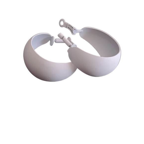 Colored Hoops Big Earrings Powder Coated Long Wear Attached Back HYPOALLERGENIC - Picture 4 of 8